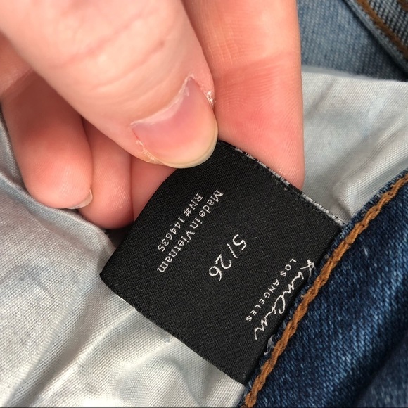 KANCAN Busted Knee Skinny Jeans Stretch Denim Raw Hem 5 26 High Rise Distressed - Picture 8 of 11